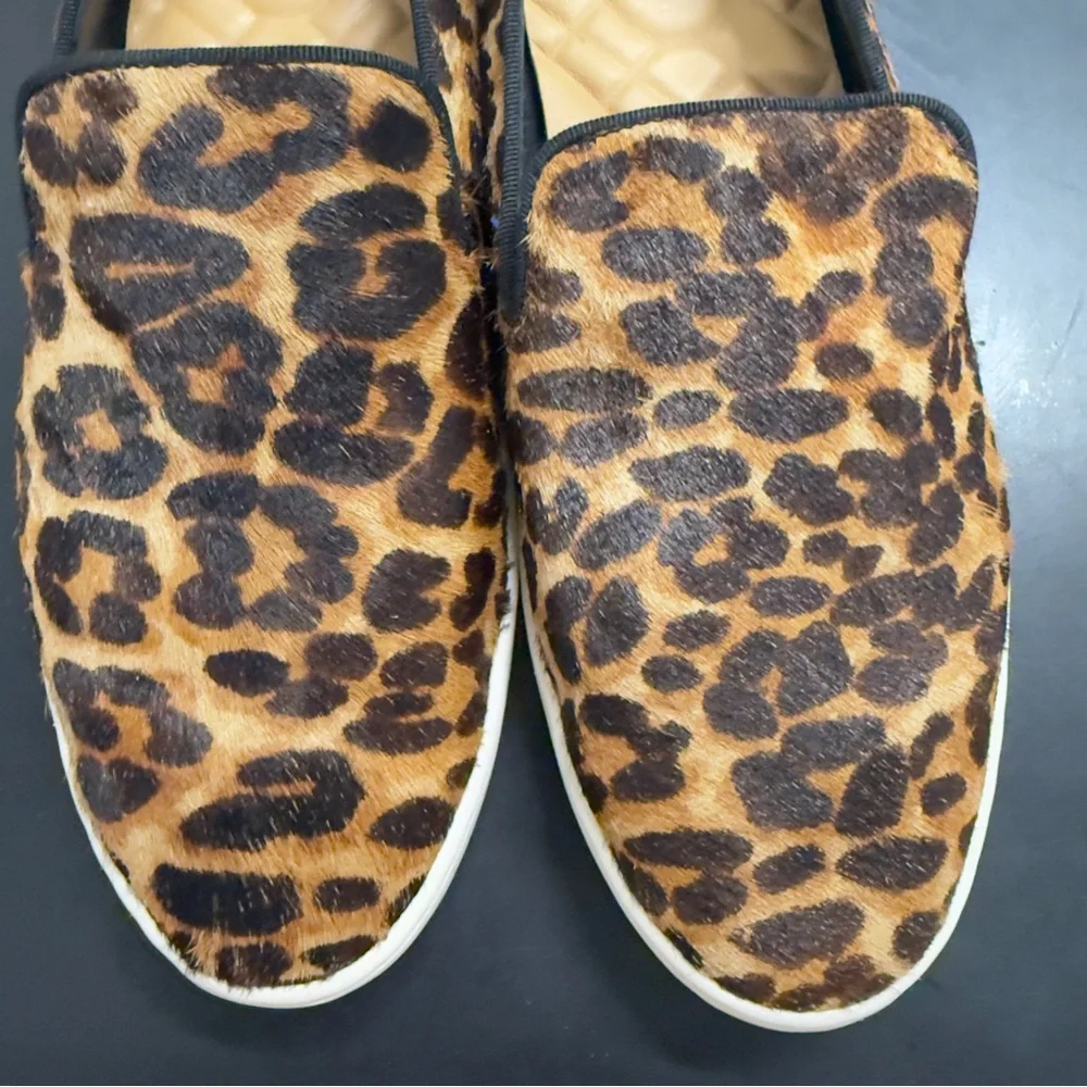 Birdies The Swift Leopard Print Calf Hair Slip-On Sneakers Size 8
